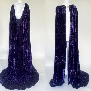 Faux Silk Velvet Cloak with Antique Clasp & Chain