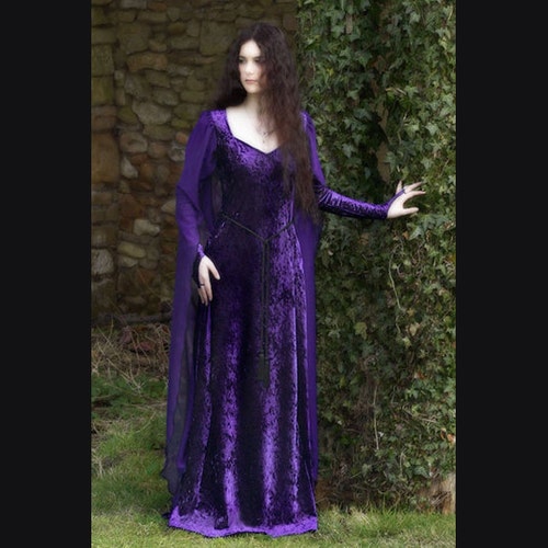 Purple Ravenswing Dress Elven Style 