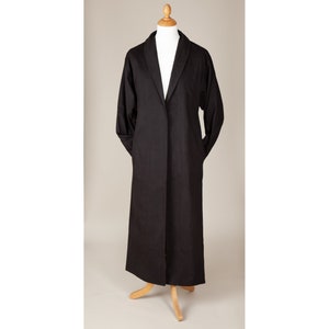Classic Black Drill Duster Coat