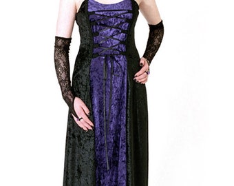 Velvet Strappy Dress - Gothic Summer / Evening Dress