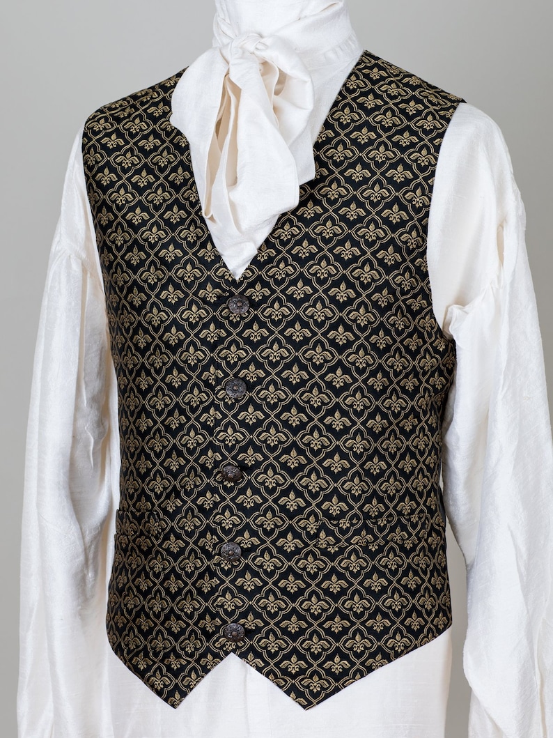 Classic Brocade Waistcoat / Vest Victorian Trellis image 1