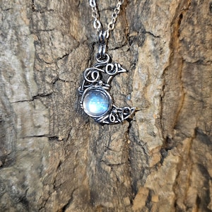 Vintage Wrapped Crescent Moon Pendant