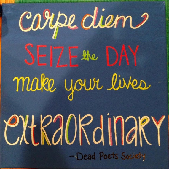 Dead Poet's Society Carpe Diem Hand Painted Canvas | Etsy