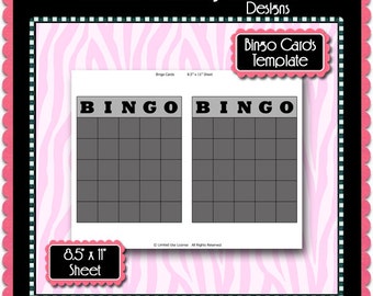 bingo template etsy