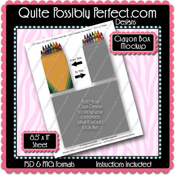 Crayons Box Preview Mockup Instant Download Png