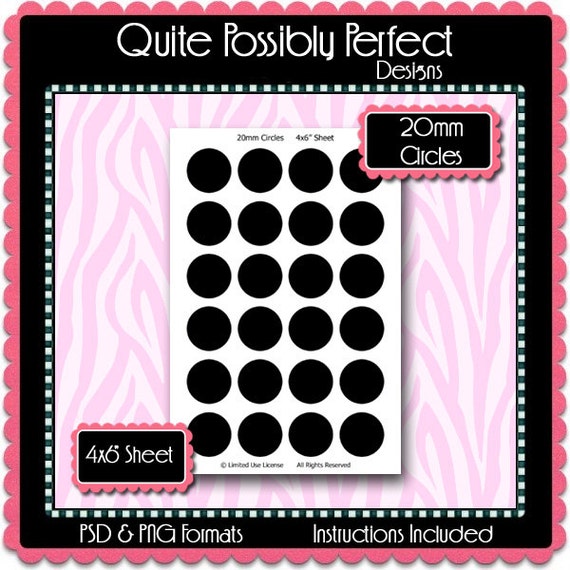 20mm Circles Template Instant Download PSD and PNG Formats | Etsy