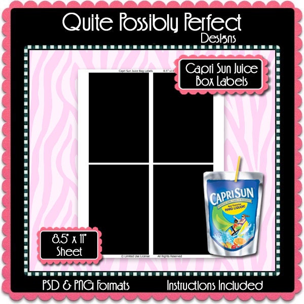 Juice Bag Wrapper Template Instant Download PSD and PNG Etsy