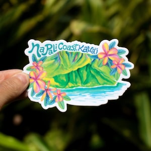 Na Pali Coast Sticker Small, Kauai Gift ideas, Na Pali Coast, Kauai stickers, Kauai gift ideas, Dishwasher safe stickers, Kauai souvenirs