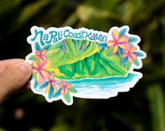 Na Pali Coast Sticker Small, Kauai Gift ideas, Na Pali Coast, Kauai stickers, Kauai gift ideas, Dishwasher safe stickers, Kauai souvenirs