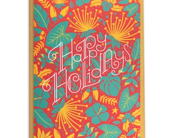Happy Holidays Card Pack, Holiday cards, Christmas cards, Hawaiian Christmas, happy holidays, Greeting Cards, Tropical Christmas Cards