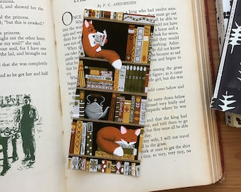 bookshelf fox bookmark