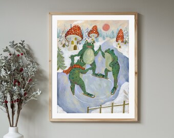 frog skaters I | Giclée Art Print, 5x7", 8x10", 11x14"