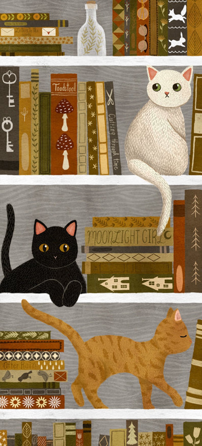 bookshelf cat bookmark image 2