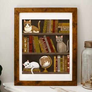 bookshelf cat | Giclée Art Print, 8x10&quot;, 11x14&quot;