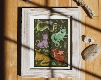| de dragon d’herbe Giclée Art Print, 5x7 », 8x10 », 11x14 »