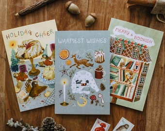 set of three | Holiday Cards + Envelopes