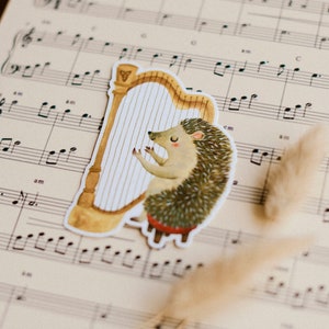 hedgehog harpist sticker
