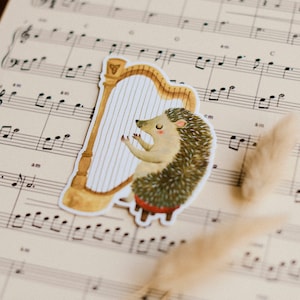 hedgehog harpist sticker