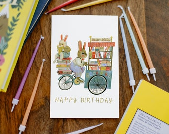 book bike | Birthday Card + Envelope