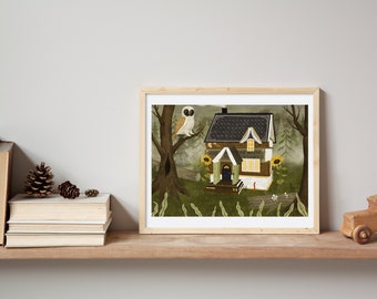 book cottage | Giclée Art Print, 5x7", 8x10", 11x14"