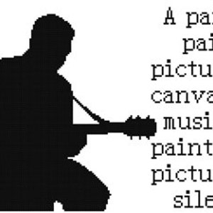 Guitarist Silhouette Cross Stitch Pattern PDF Instant Download image 2