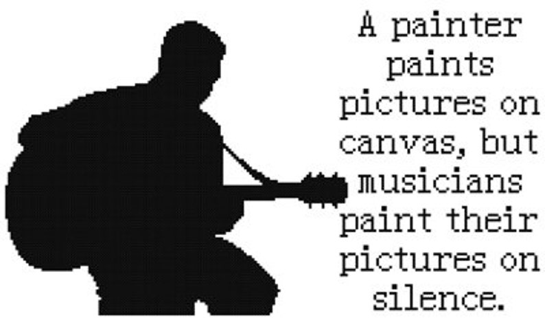 Guitarist Silhouette Cross Stitch Pattern PDF Instant Download image 2