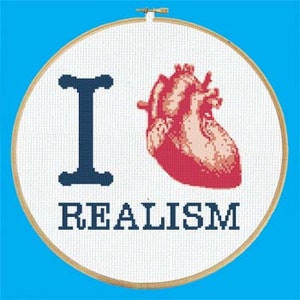 I Heart Realism Cross Stitch Pattern PDF Instant Download image 1