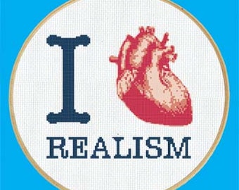 I Heart Realism - Modèle de point de croix PDF Téléchargement instantané