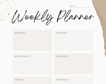 ADHD Organizing Weekly Planner, Digital Download, Printable Vertical Layout