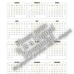 May include: A black and white printable calendar for the year 2023. Each month is displayed in a separate box with the days of the week labeled S, M, T, W, T, F, S. The calendar is designed in a simple, minimalist style.