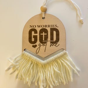 Keine Sorgen Gott hat mich Auto Anhänger | Christliches Autozubehör