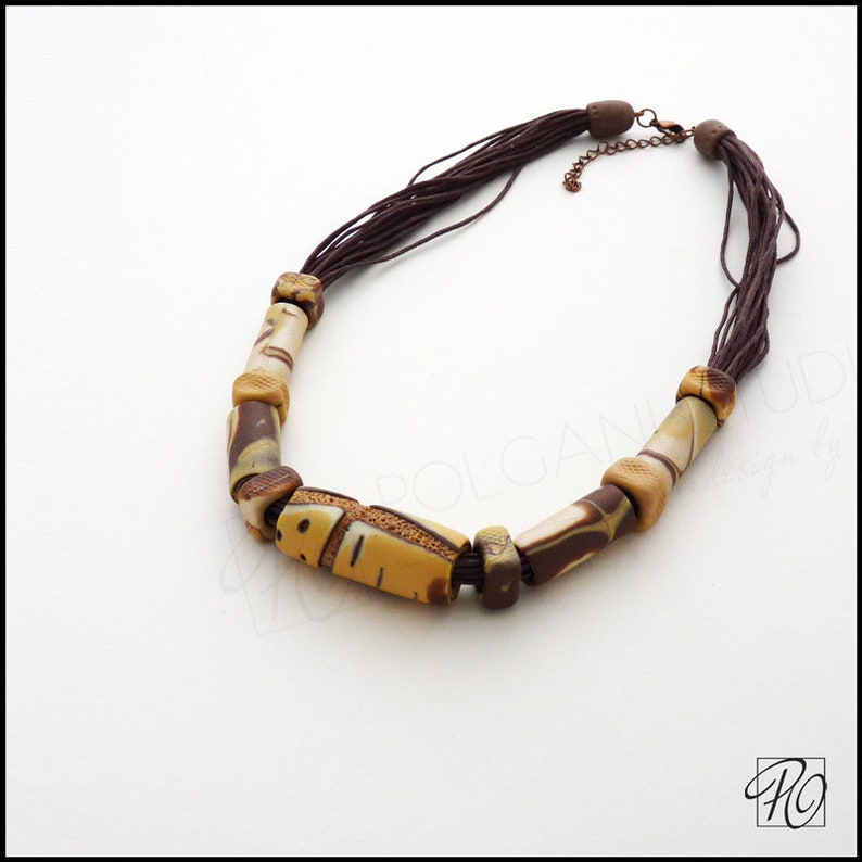 Collar Boho collar rústico collar étnico perlas de tubo | Etsy