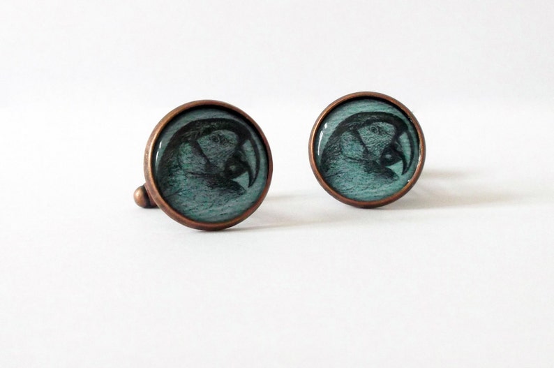 Vintage Macaw Cuff Links