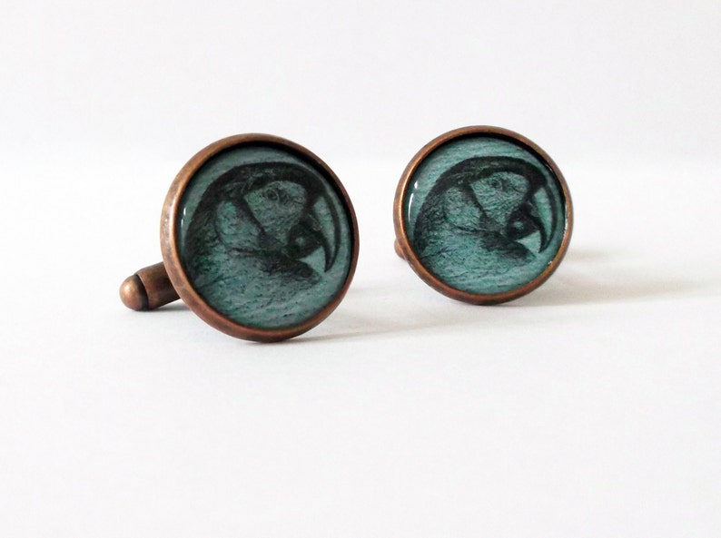 Vintage Macaw Cuff Links