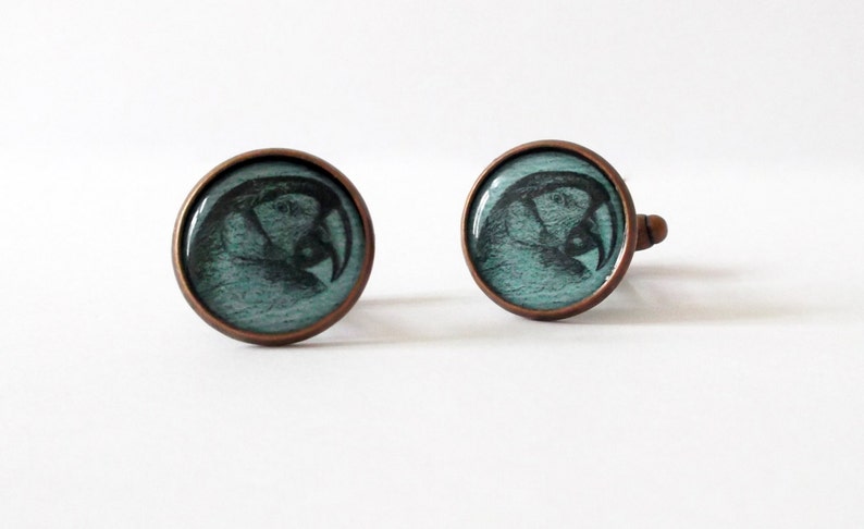 Vintage Macaw Cuff Links