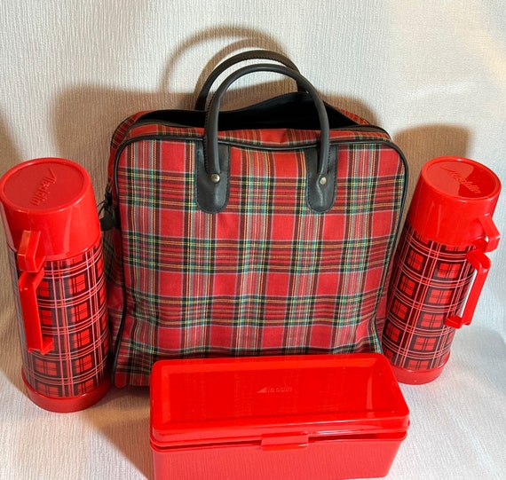 Aladdin Red Tartan (Plaid) Picnic Luncheon Set - image 1