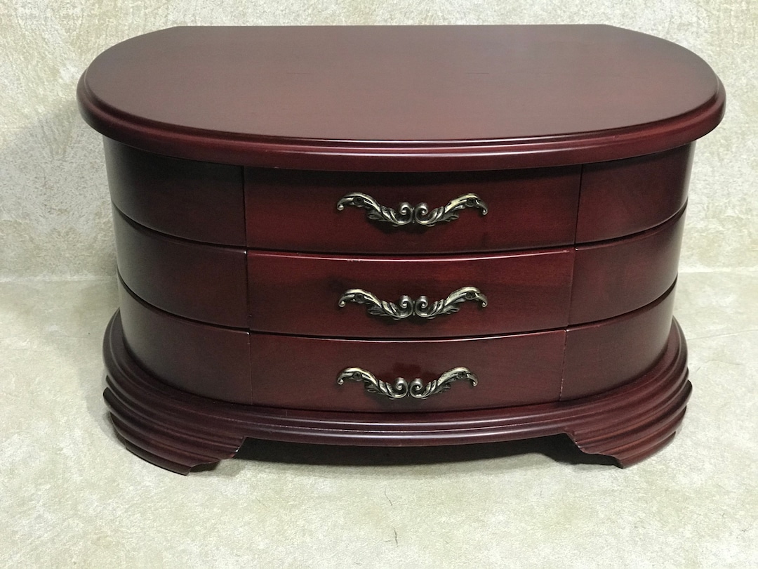 Cherry Wooden Jewelry Box Etsy