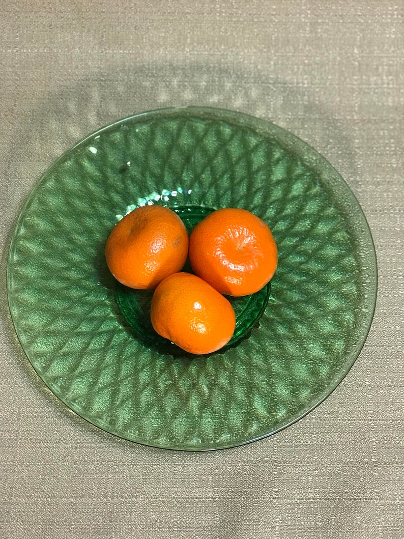 Green Depression Glass Plate 10\u201d