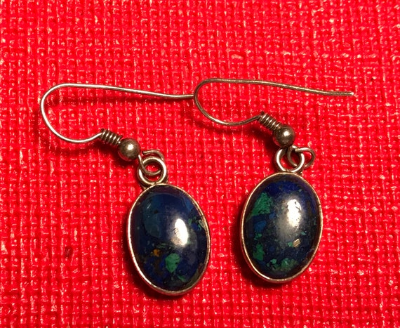Lapis Lazuli Earrings Sterling Silver Signed - image 2