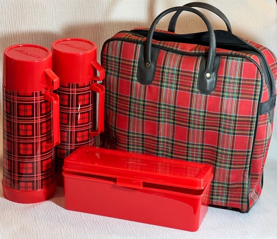 Aladdin Red Tartan (Plaid) Picnic Luncheon Set - image 2