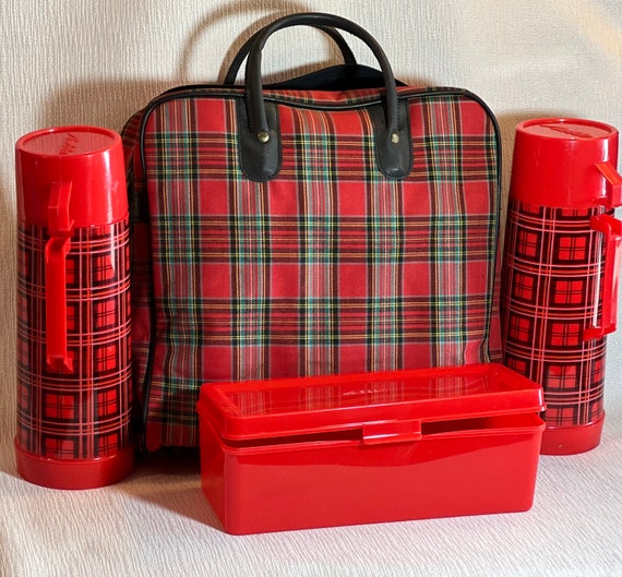 Aladdin Red Tartan (Plaid) Picnic Luncheon Set - image 7