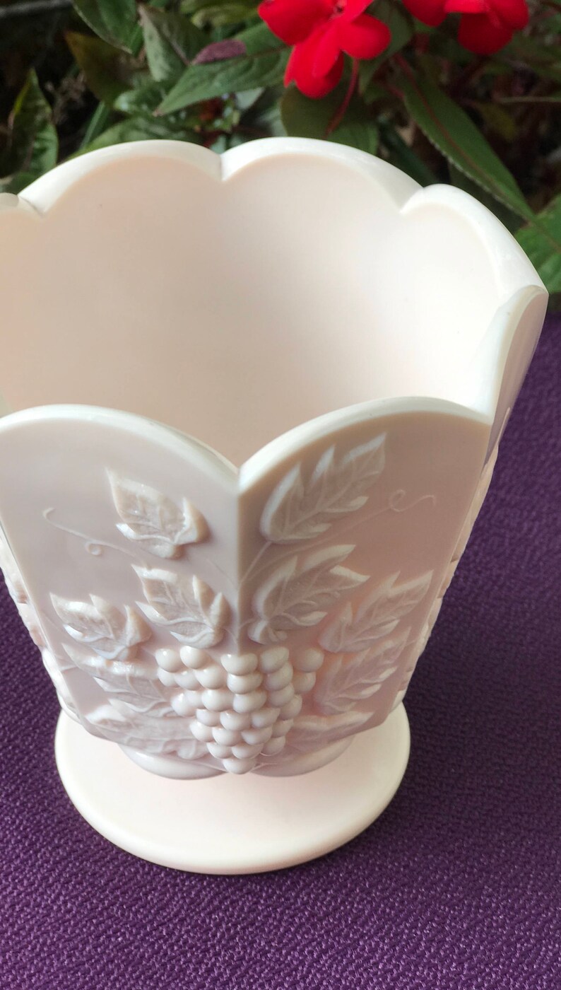 Pink Milk Glass Vase Etsy