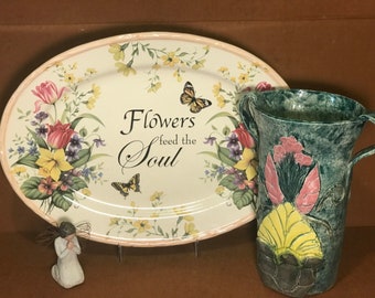 Country Garden Platter Flowers Feed the Soul Bloom Feed Where You are Planted