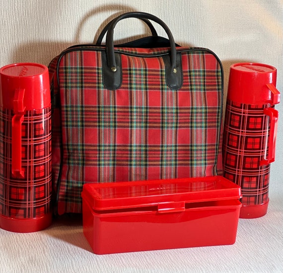 Aladdin Red Tartan (Plaid) Picnic Luncheon Set - image 10