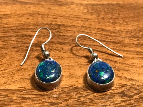 Lapis Lazuli Earrings Sterling Silver Signed - image 8