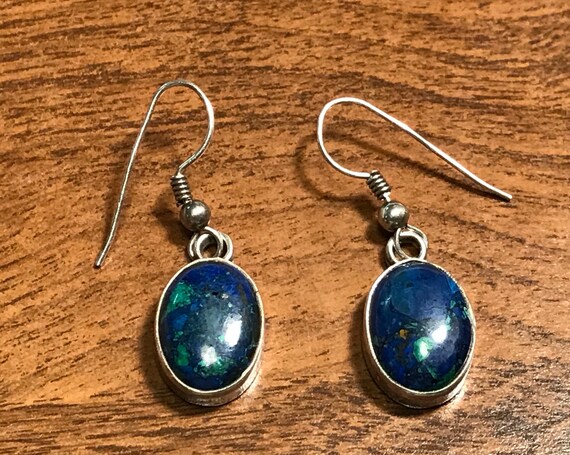 Lapis Lazuli Earrings Sterling Silver Signed - image 5