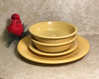 Fiestaware Yellow Bowls (2) Salad Plate Dinner Plate