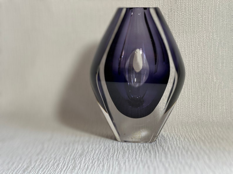 Purple Art Glass Vase by Kosta Boda Signed Numbered Etsy