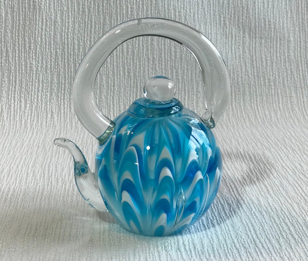 Art Glass Teapot Paperweight Etsy