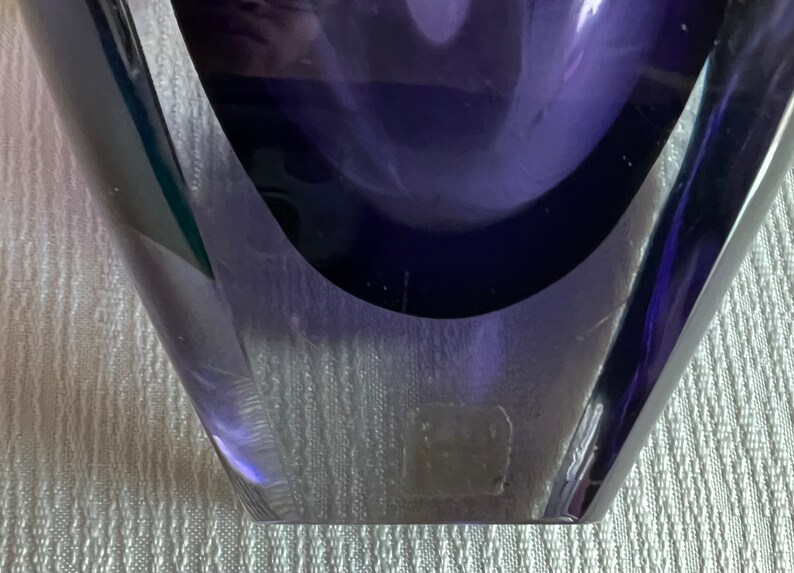 Purple Art Glass Vase by Kosta Boda Signed Numbered Etsy